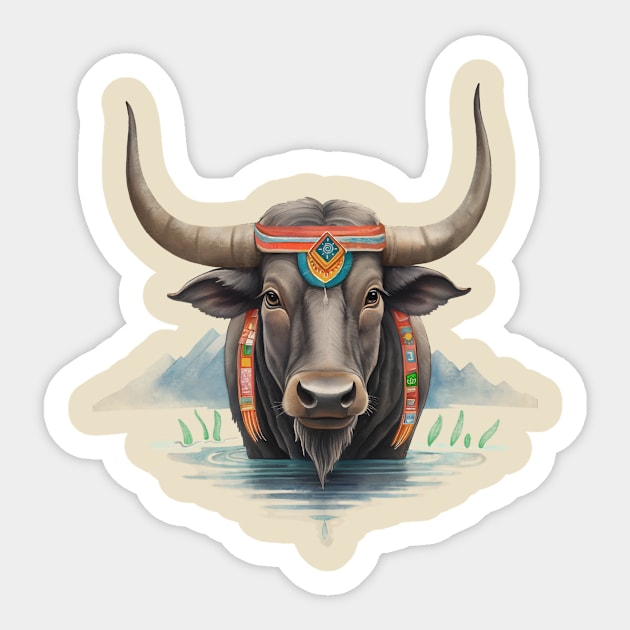 Water Buffalo Sticker by CherylMarie